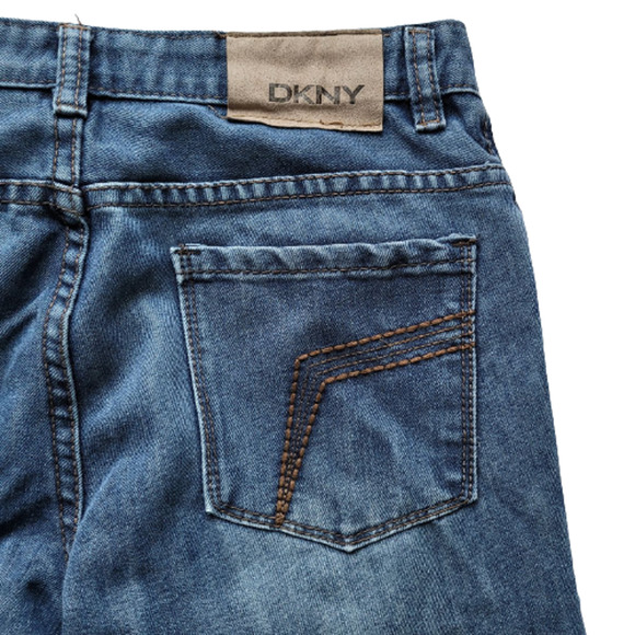 DKNY Boys Youth Medium Wash Blue Straight Leg Denim Jeans Size 18 - Picture 5 of 7